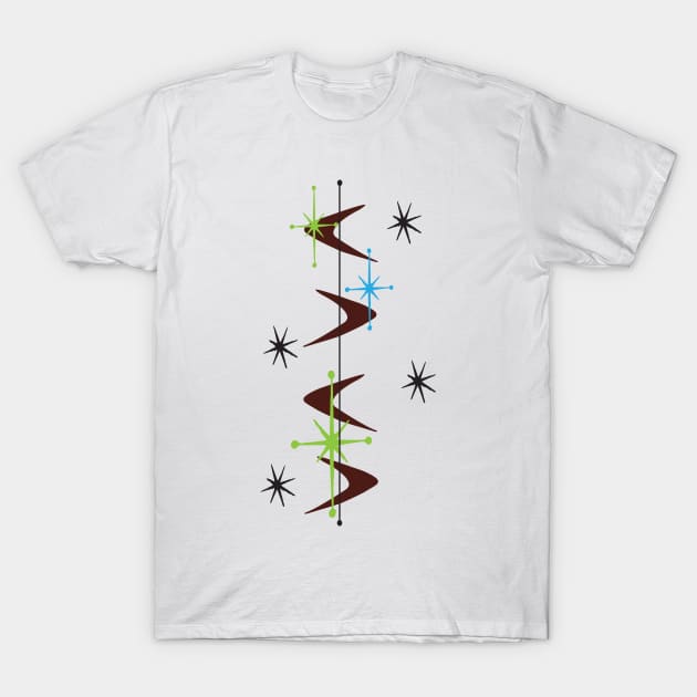 Atomic Age Boomerang Art T-Shirt by Lisa Williams Design